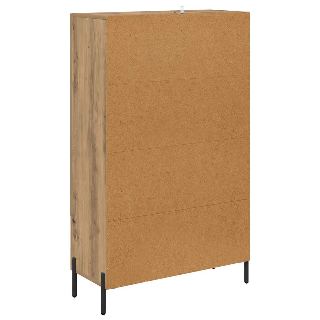 Highboard Corona Artisan Eiken 69,5 x 31 x 115 cm Bewerkt hout is nu te koop bij PeponiXL, paradijselijk wonen!
