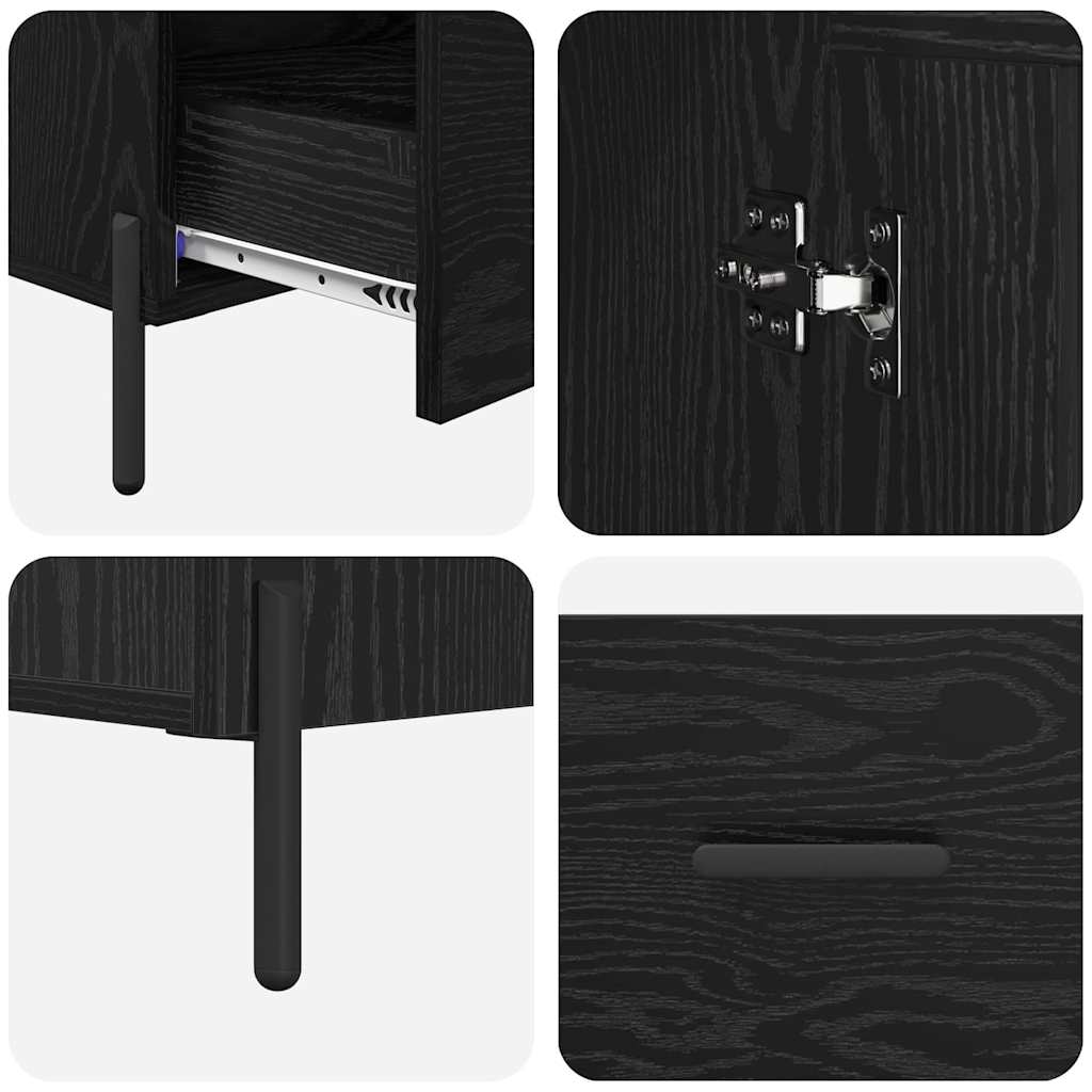Highboard Corona Zwart Eiken 69,5 x 31 x 115 cm Bewerkt hout is nu te koop bij PeponiXL, paradijselijk wonen!