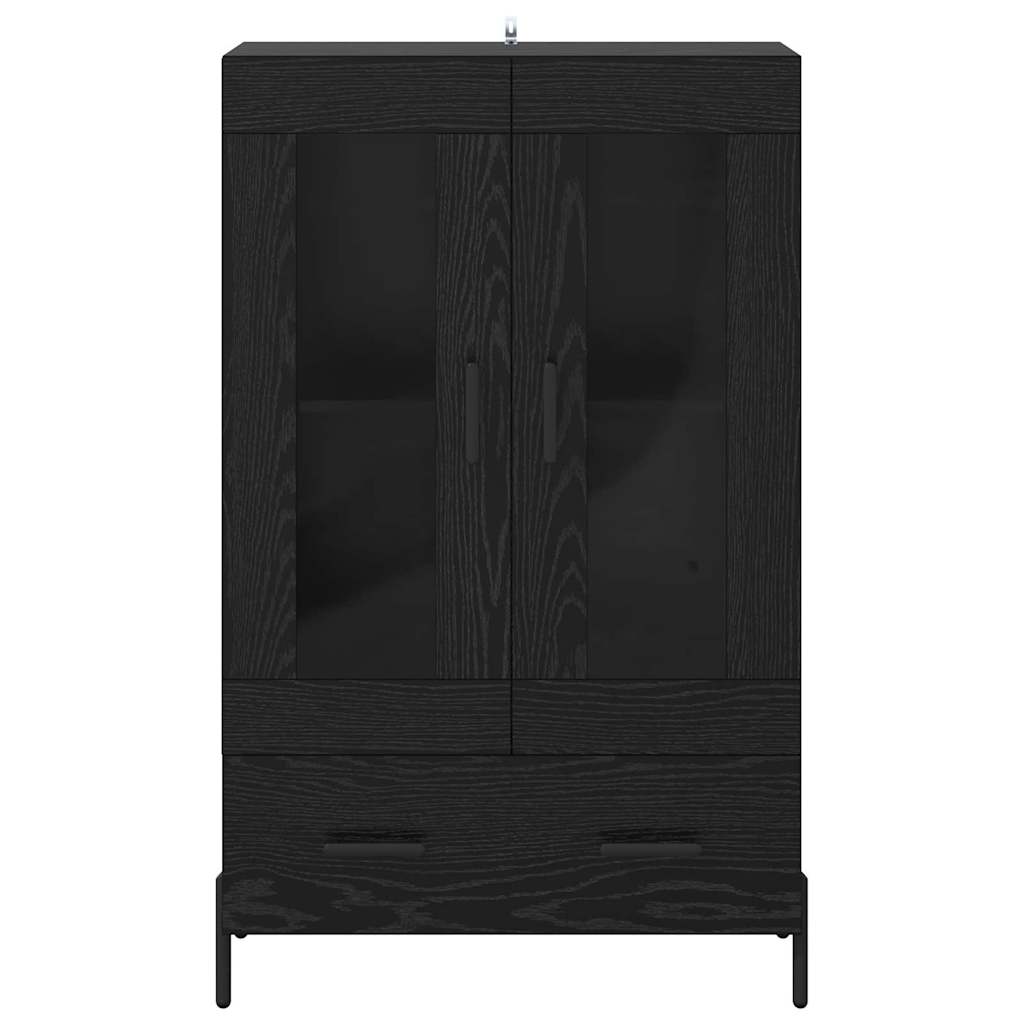 Highboard Corona Zwart Eiken 69,5 x 31 x 115 cm Bewerkt hout is nu te koop bij PeponiXL, paradijselijk wonen!
