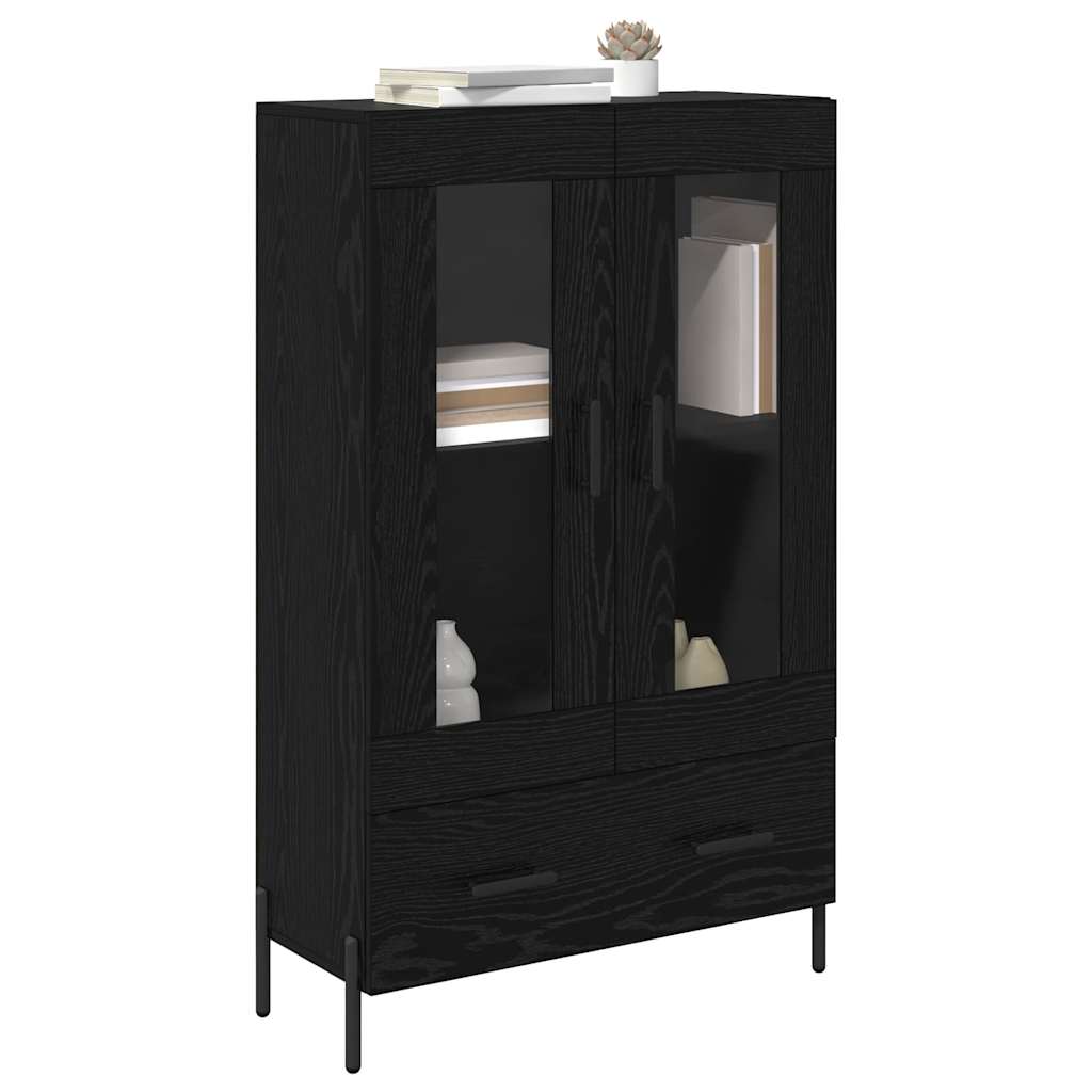 Highboard Corona Zwart Eiken 69,5 x 31 x 115 cm Bewerkt hout is nu te koop bij PeponiXL, paradijselijk wonen!