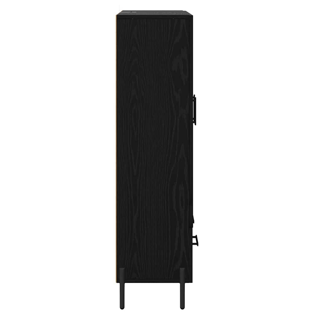 Highboard Corona Zwart Eiken 69,5 x 31 x 115 cm Bewerkt hout is nu te koop bij PeponiXL, paradijselijk wonen!