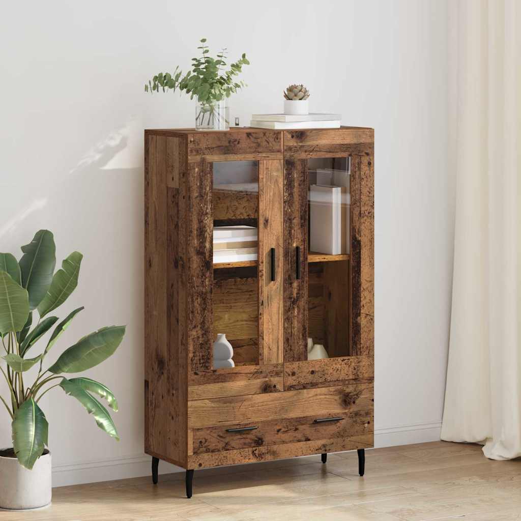 Highboard met lade Oud Hout 69,5 x 31 x 115 cm Bewerkt hout is nu te koop bij PeponiXL, paradijselijk wonen!