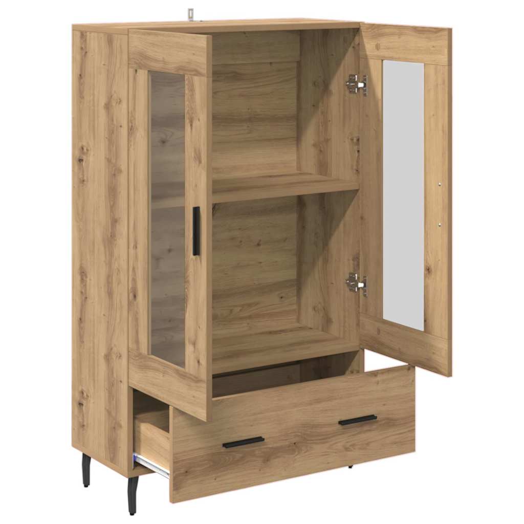 Highboard Artisan Eiken 69,5 x 31 x 115 cm Bewerkt hout is nu te koop bij PeponiXL, paradijselijk wonen!