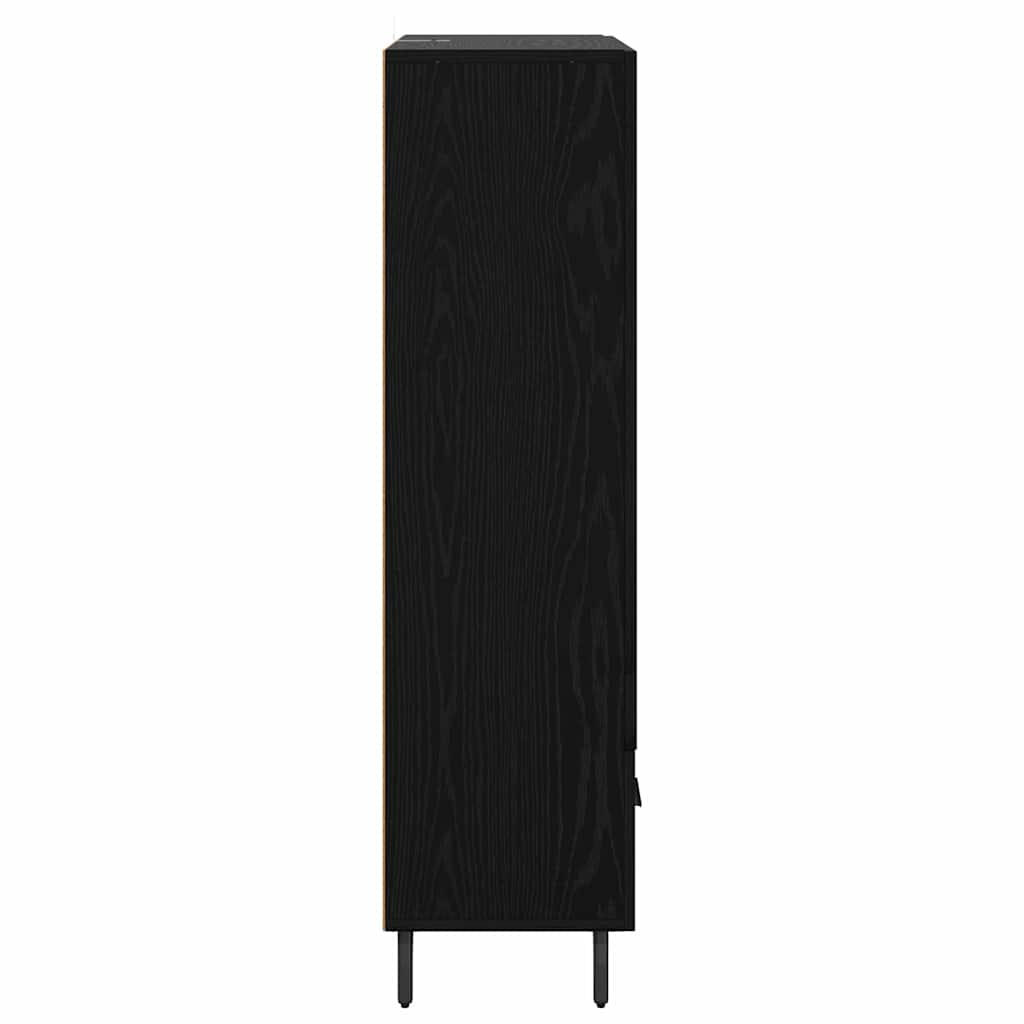 Highboard met lade Zwart Eiken 69,5 x 31 x 115 cm Bewerkt hout is nu te koop bij PeponiXL, paradijselijk wonen!