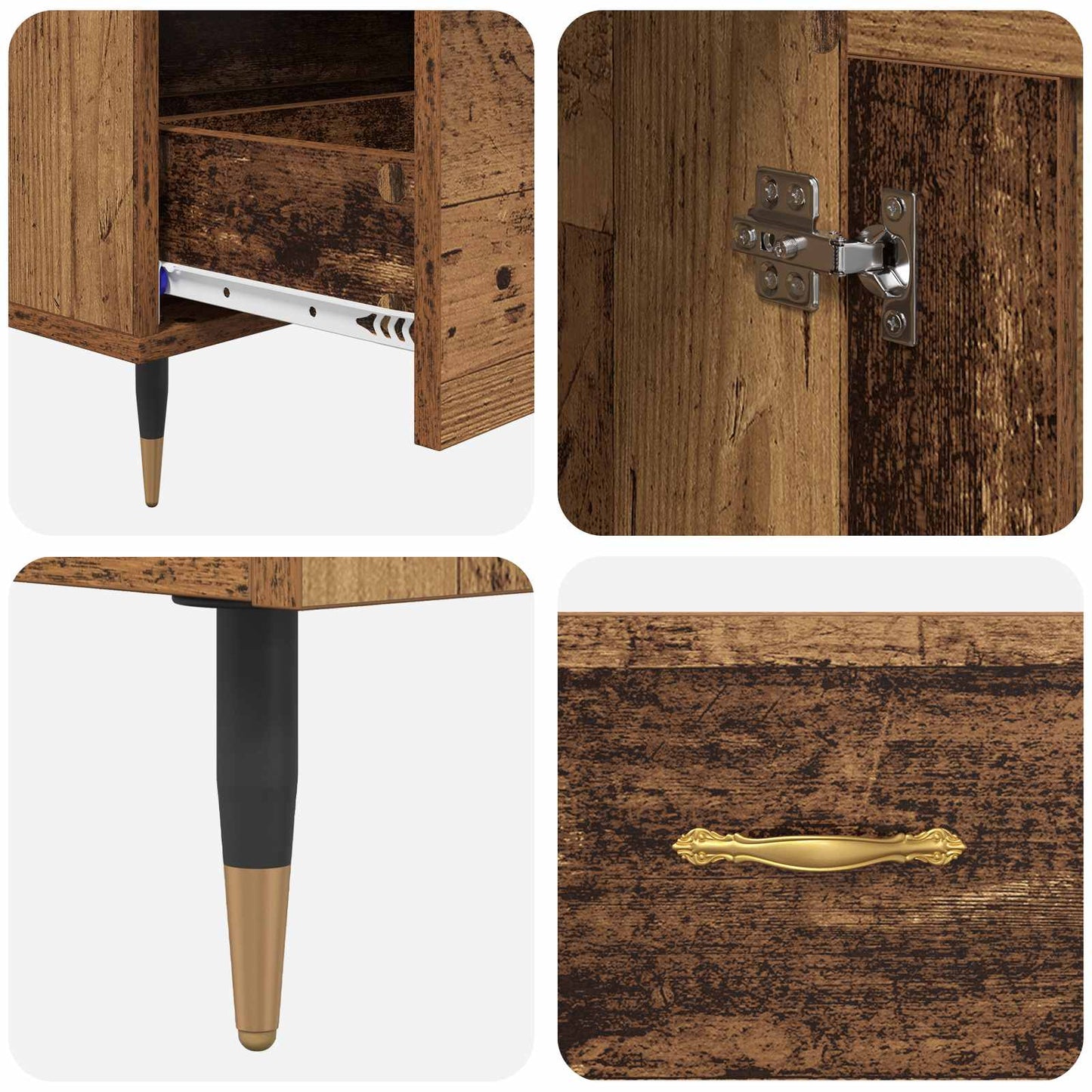 Highboard met lade Oud Hout 69,5 x 31 x 115 cm Bewerkt hout is nu te koop bij PeponiXL, paradijselijk wonen!
