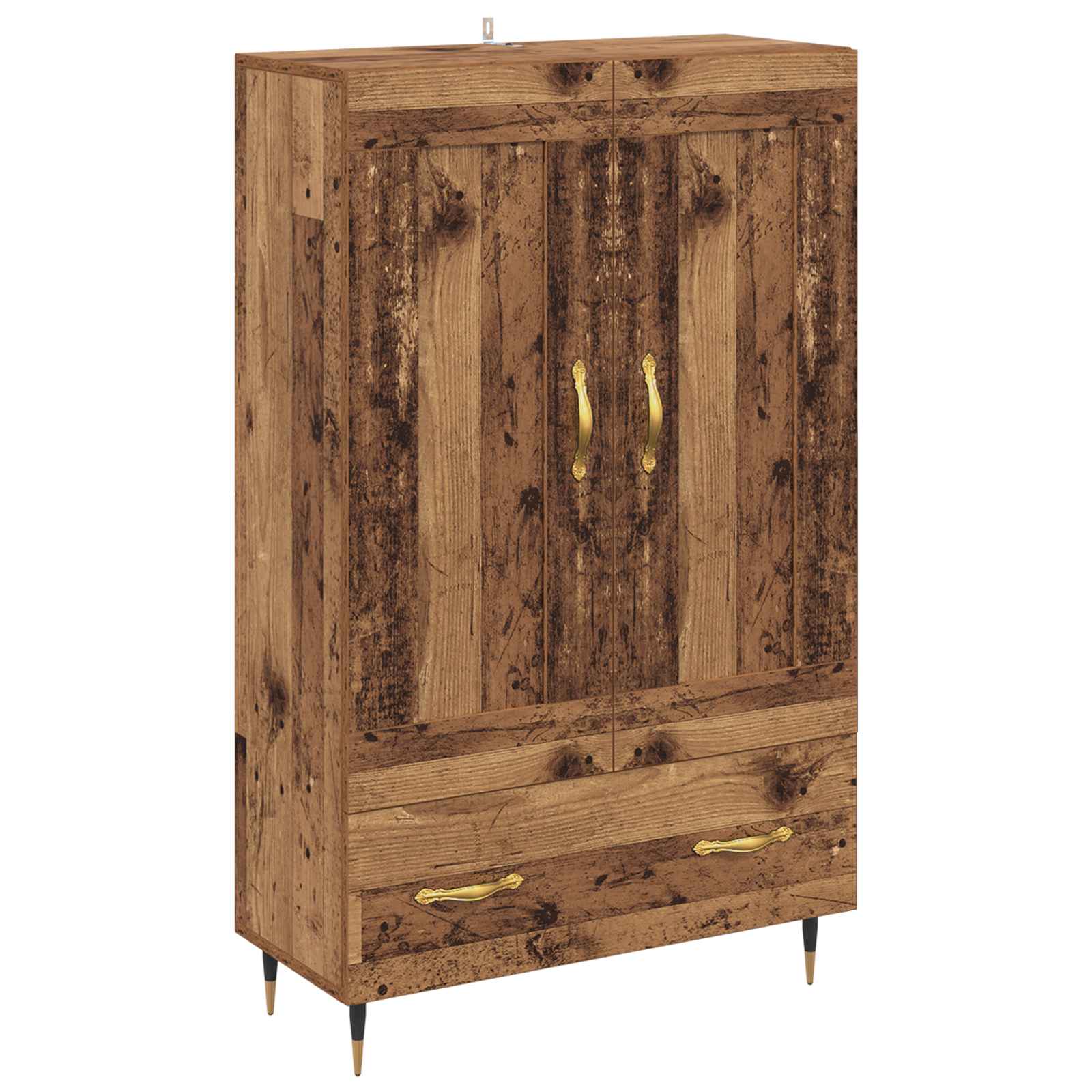 Highboard met lade Oud Hout 69,5 x 31 x 115 cm Bewerkt hout is nu te koop bij PeponiXL, paradijselijk wonen!