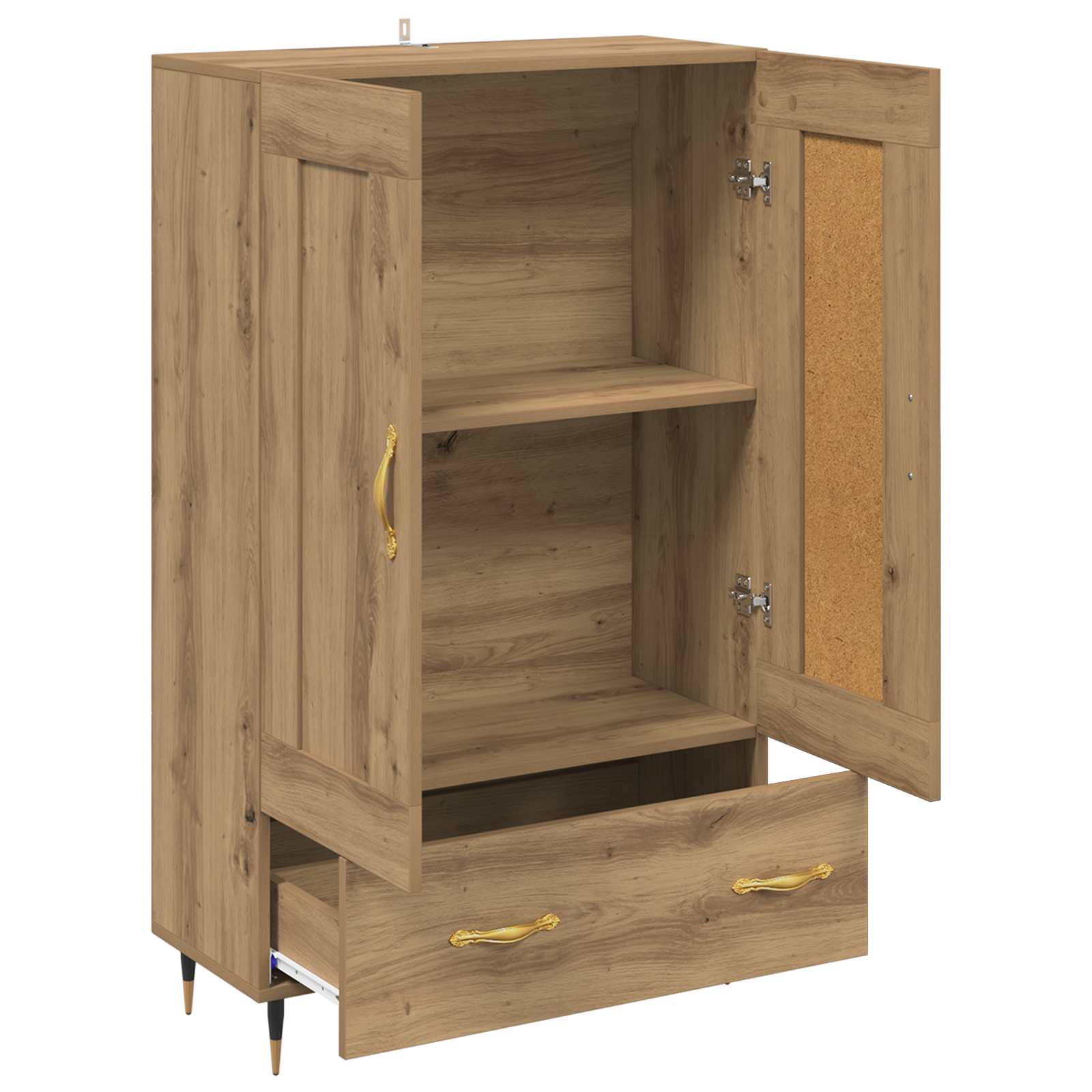 Highboard Artisan Eiken 69,5 x 31 x 115 cm Bewerkt hout is nu te koop bij PeponiXL, paradijselijk wonen!