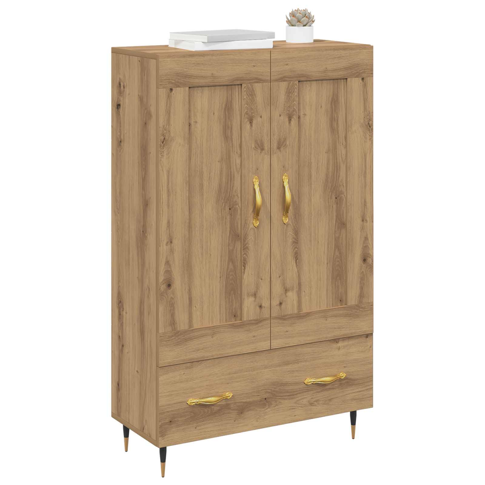 Highboard Artisan Eiken 69,5 x 31 x 115 cm Bewerkt hout is nu te koop bij PeponiXL, paradijselijk wonen!