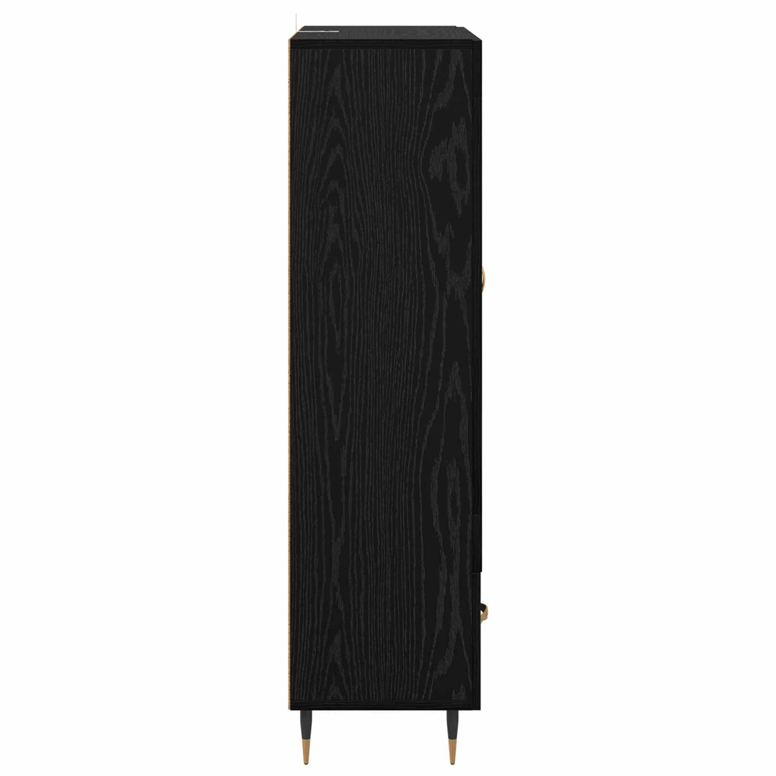 Highboard met lade Zwart Eiken 69,5 x 31 x 115 cm Bewerkt hout is nu te koop bij PeponiXL, paradijselijk wonen!