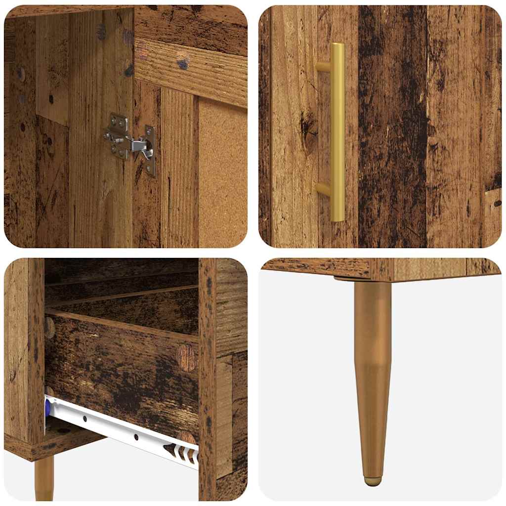 Highboard met lade Oud Hout 69,5 x 31 x 115 cm Bewerkt hout is nu te koop bij PeponiXL, paradijselijk wonen!