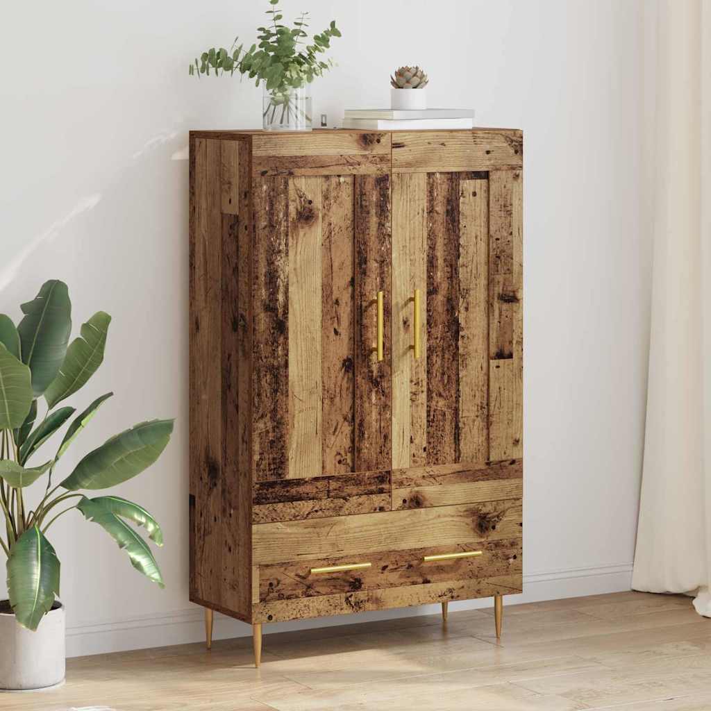 Highboard met lade Oud Hout 69,5 x 31 x 115 cm Bewerkt hout is nu te koop bij PeponiXL, paradijselijk wonen!