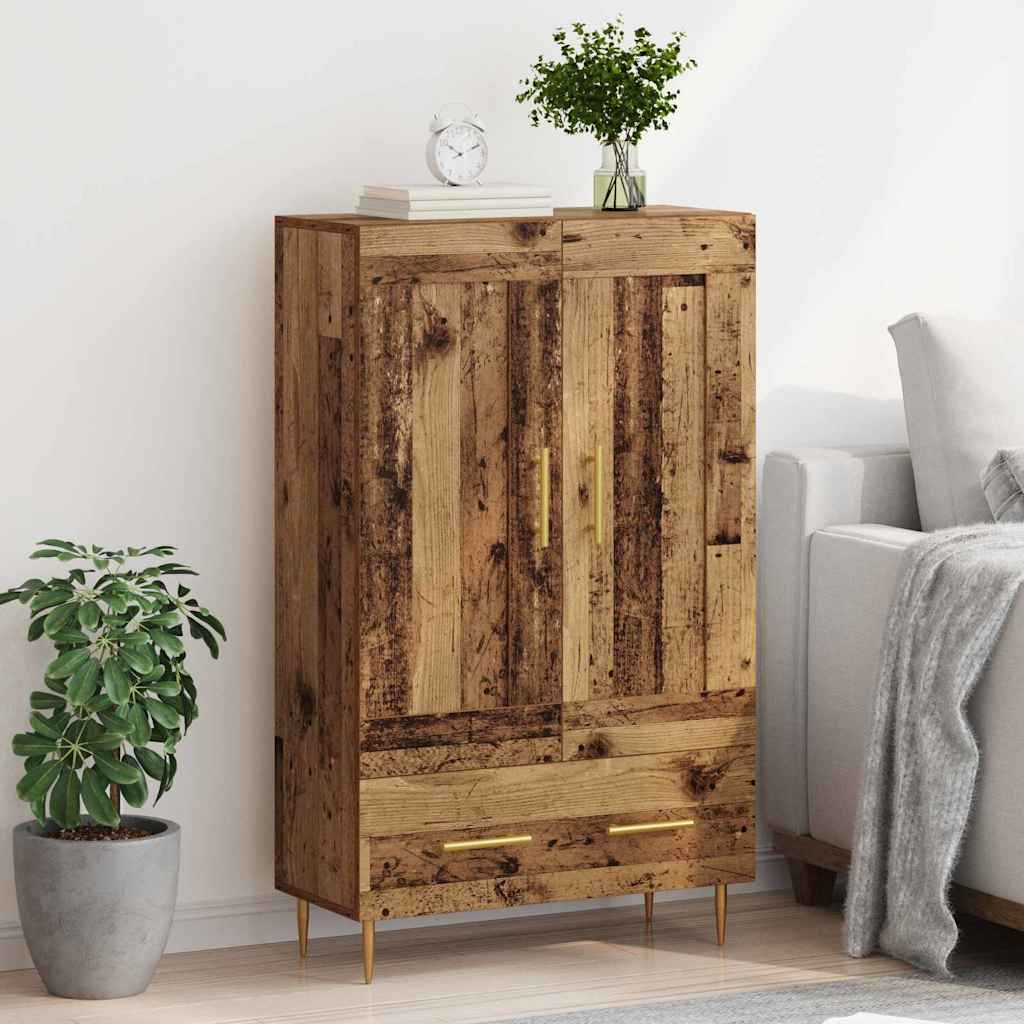 Highboard met lade Oud Hout 69,5 x 31 x 115 cm Bewerkt hout is nu te koop bij PeponiXL, paradijselijk wonen!