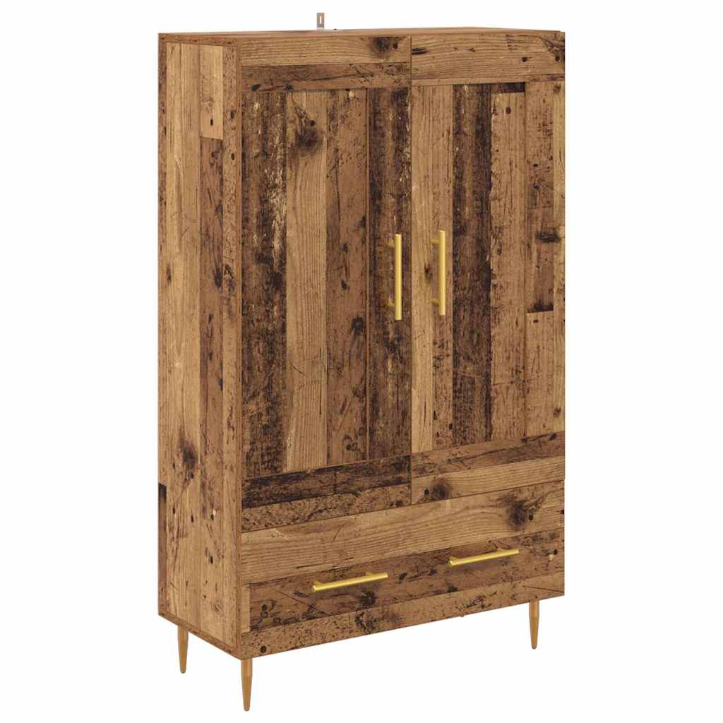 Highboard met lade Oud Hout 69,5 x 31 x 115 cm Bewerkt hout is nu te koop bij PeponiXL, paradijselijk wonen!