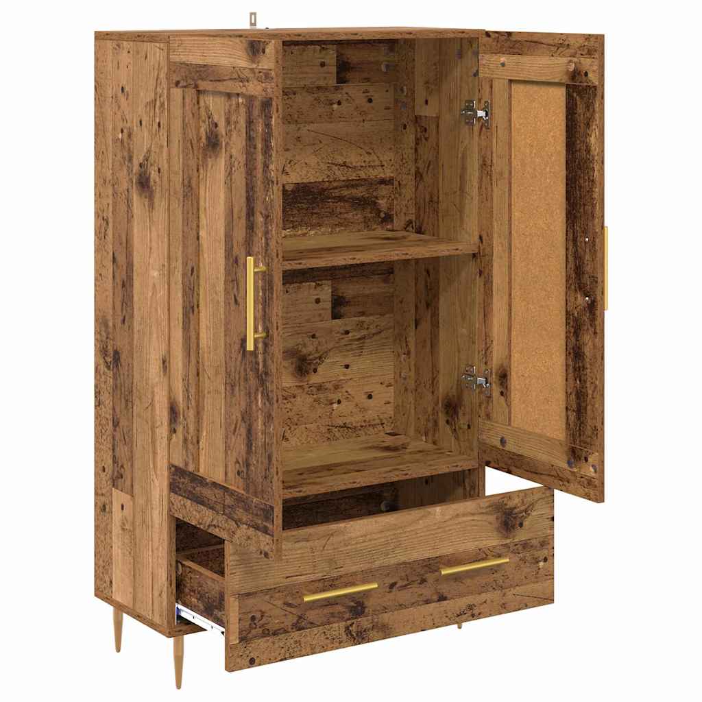 Highboard met lade Oud Hout 69,5 x 31 x 115 cm Bewerkt hout is nu te koop bij PeponiXL, paradijselijk wonen!
