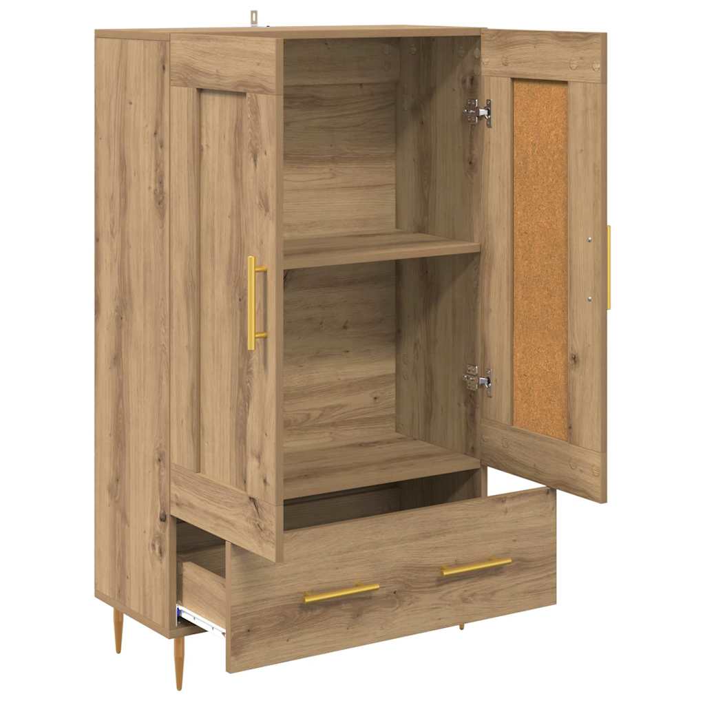 Highboard Artisan Eiken 69,5 x 31 x 115 cm Bewerkt hout is nu te koop bij PeponiXL, paradijselijk wonen!