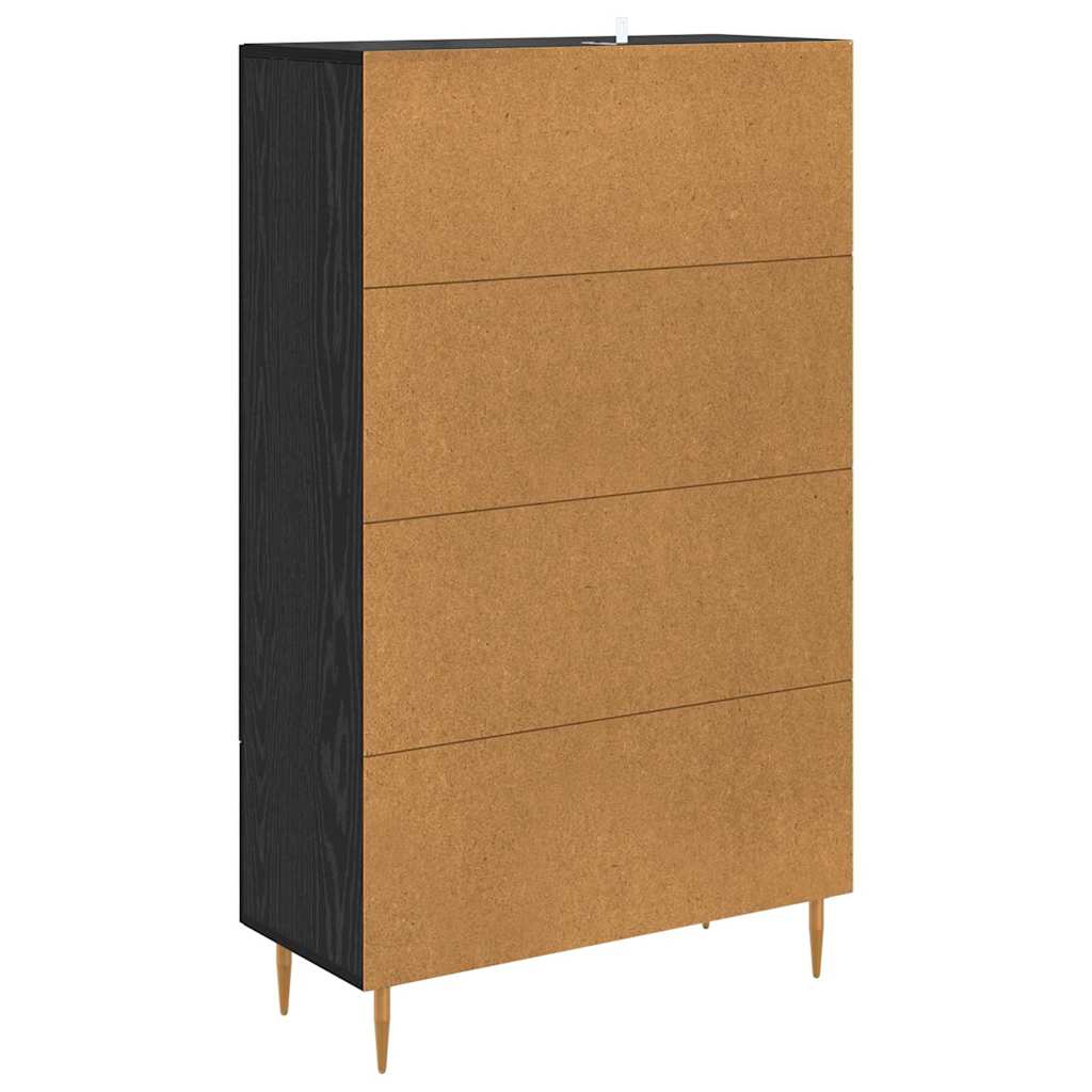 Highboard met lade Zwart Eiken 69,5 x 31 x 115 cm Bewerkt hout is nu te koop bij PeponiXL, paradijselijk wonen!