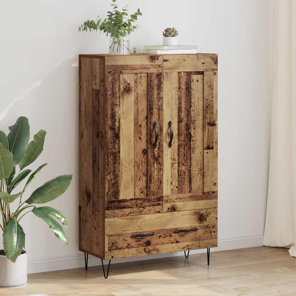 Highboard met lade Oud Hout 69,5 x 31 x 115 cm Bewerkt hout is nu te koop bij PeponiXL, paradijselijk wonen!