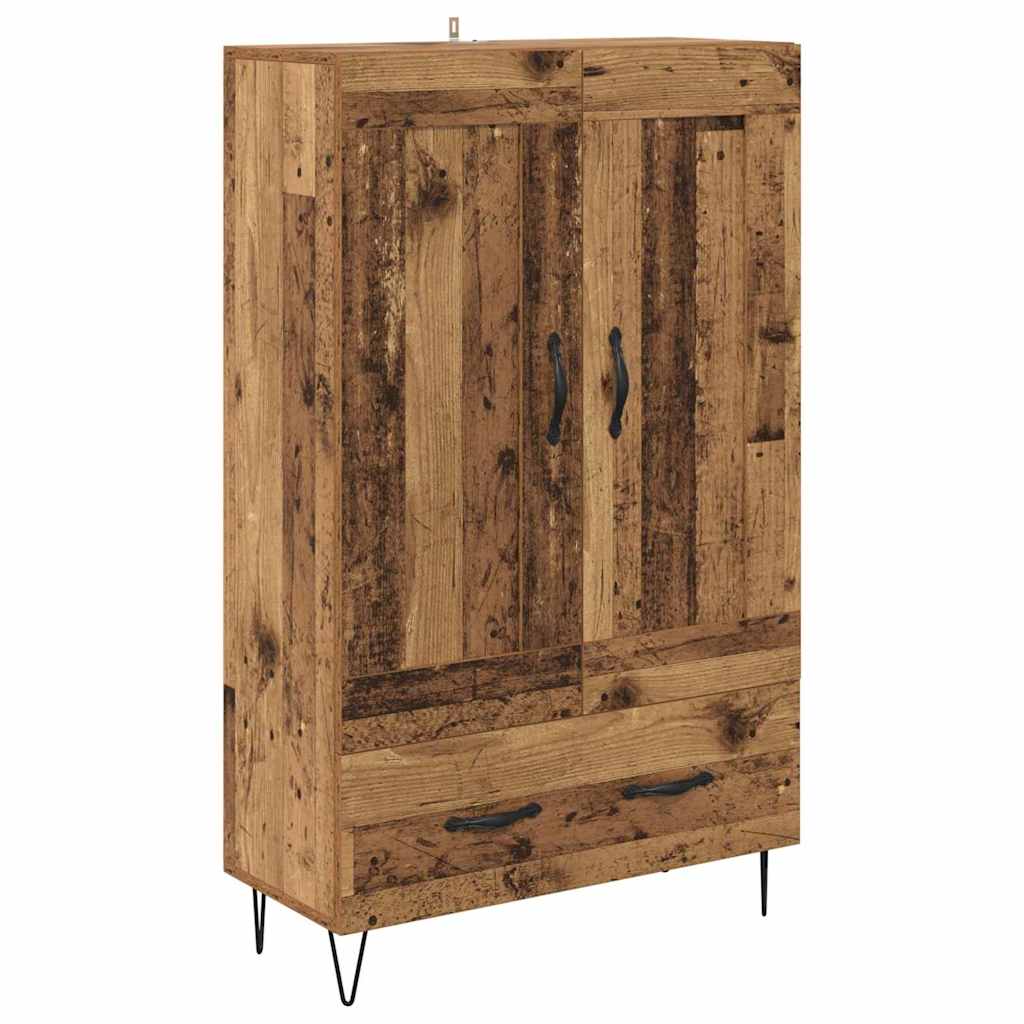 Highboard met lade Oud Hout 69,5 x 31 x 115 cm Bewerkt hout is nu te koop bij PeponiXL, paradijselijk wonen!