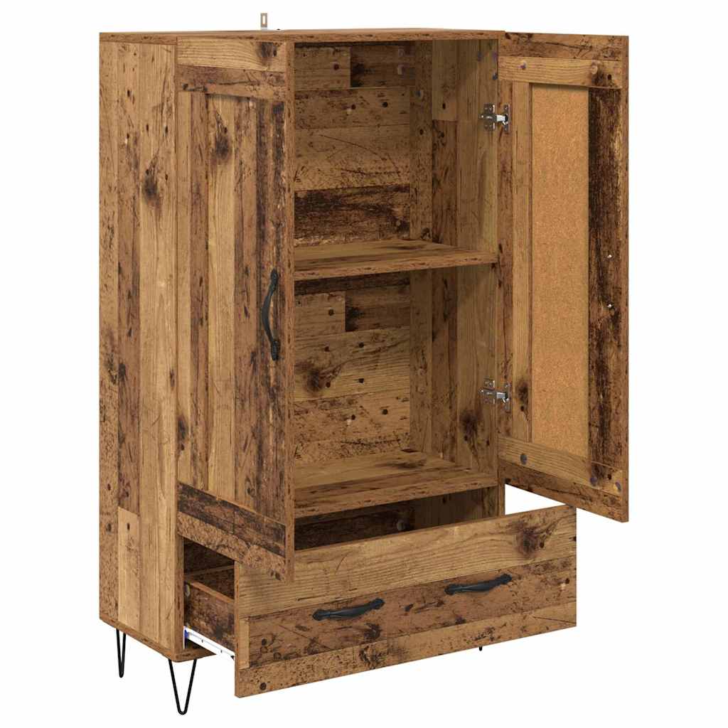 Highboard met lade Oud Hout 69,5 x 31 x 115 cm Bewerkt hout is nu te koop bij PeponiXL, paradijselijk wonen!