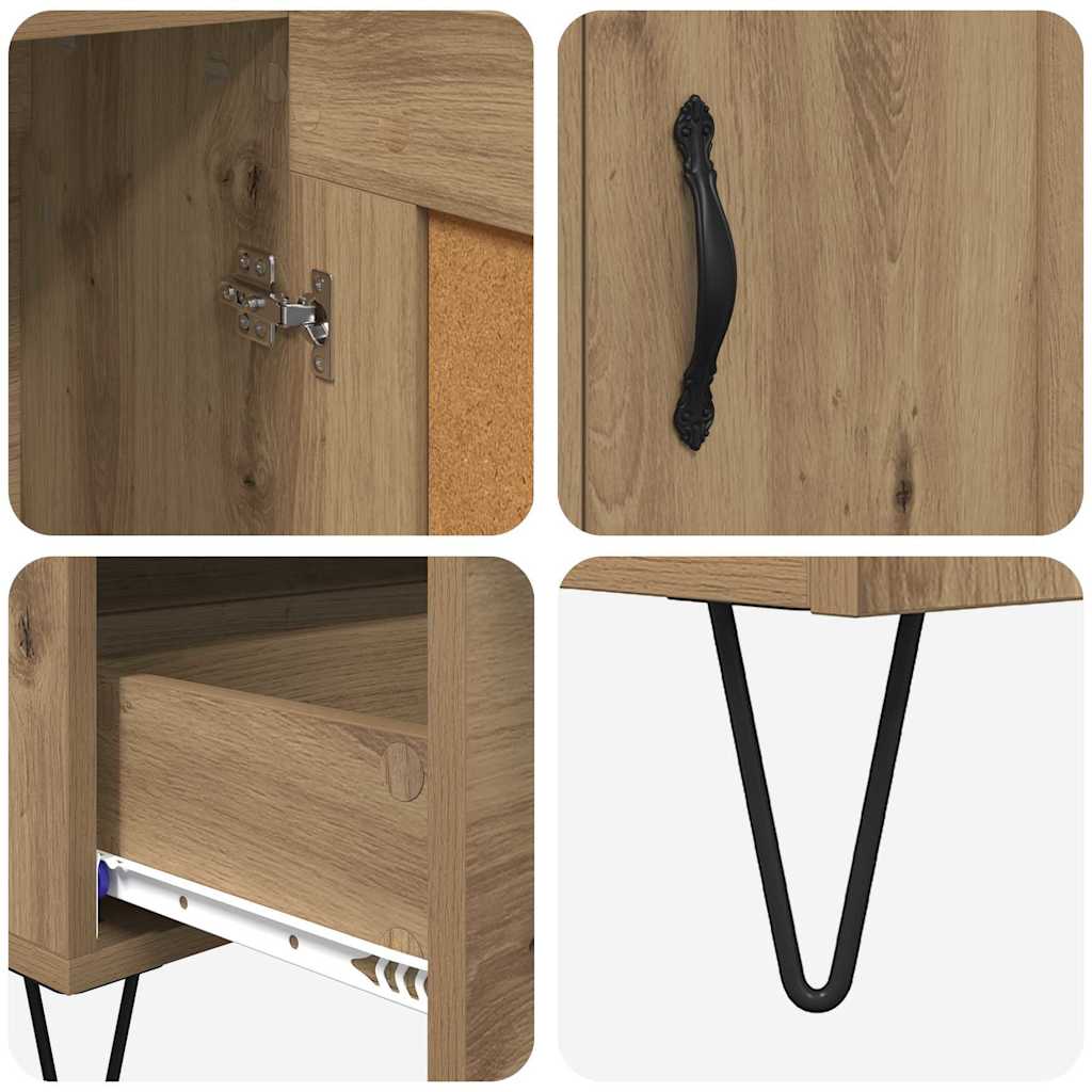 Highboard Artisan Eiken 69,5 x 31 x 115 cm Bewerkt hout is nu te koop bij PeponiXL, paradijselijk wonen!
