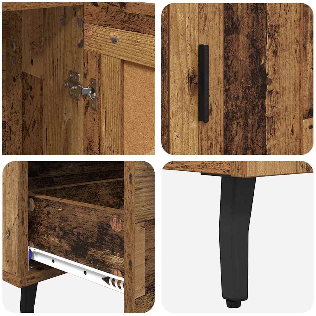 Highboard met lade Oud Hout 69,5 x 31 x 115 cm Bewerkt hout is nu te koop bij PeponiXL, paradijselijk wonen!