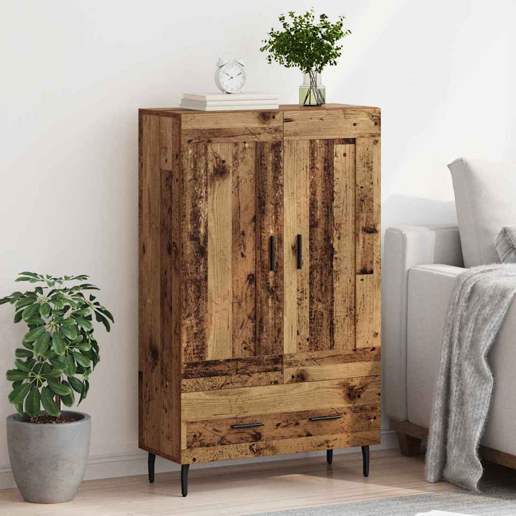 Highboard met lade Oud Hout 69,5 x 31 x 115 cm Bewerkt hout is nu te koop bij PeponiXL, paradijselijk wonen!