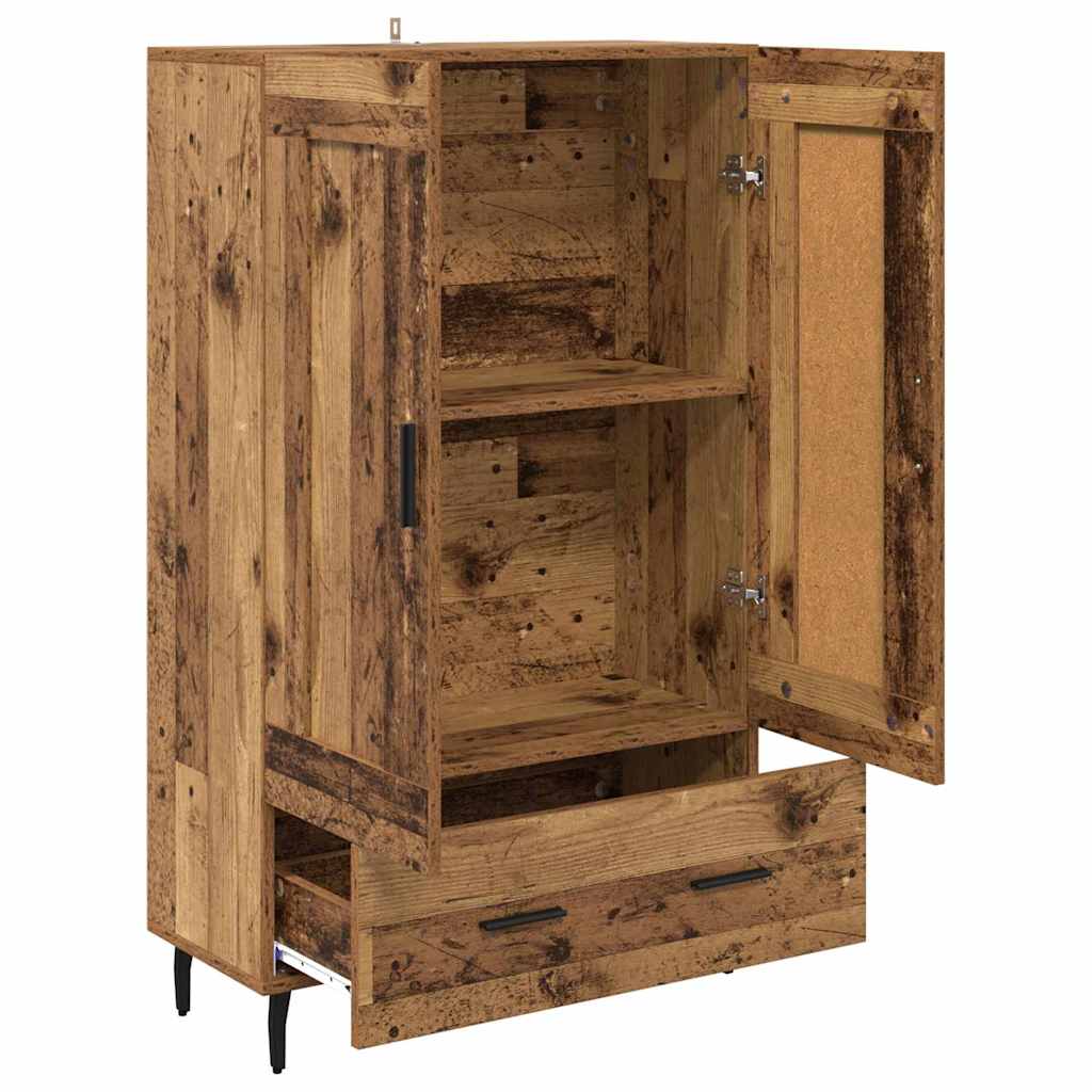 Highboard met lade Oud Hout 69,5 x 31 x 115 cm Bewerkt hout is nu te koop bij PeponiXL, paradijselijk wonen!