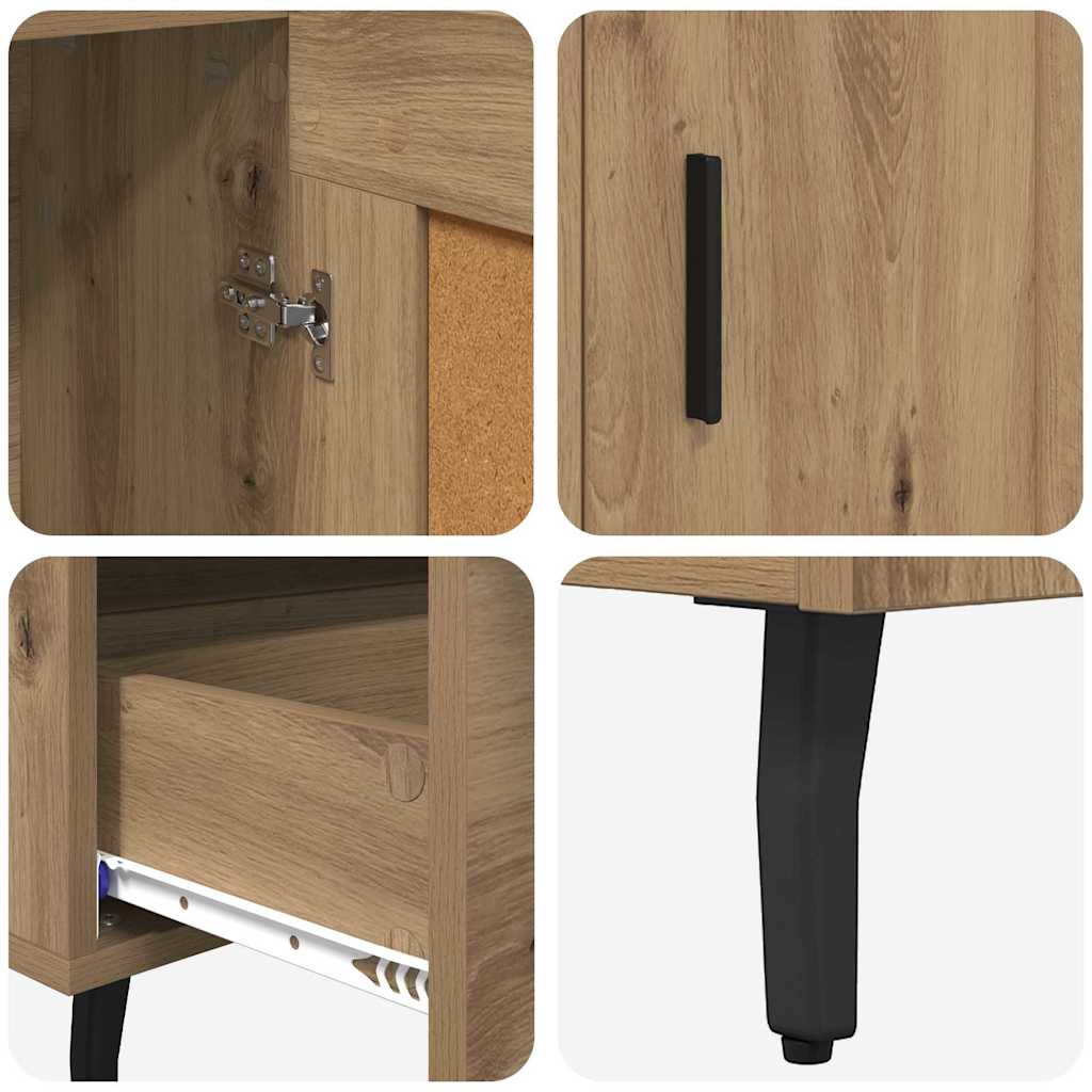 Highboard Artisan Eiken 69,5 x 31 x 115 cm Bewerkt hout is nu te koop bij PeponiXL, paradijselijk wonen!