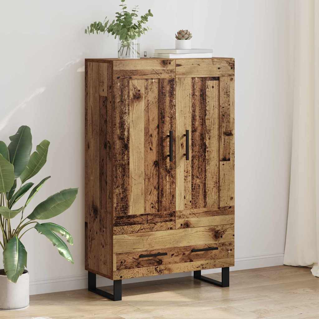 Highboard met lade Oud Hout 69,5 x 31 x 115 cm Bewerkt hout is nu te koop bij PeponiXL, paradijselijk wonen!
