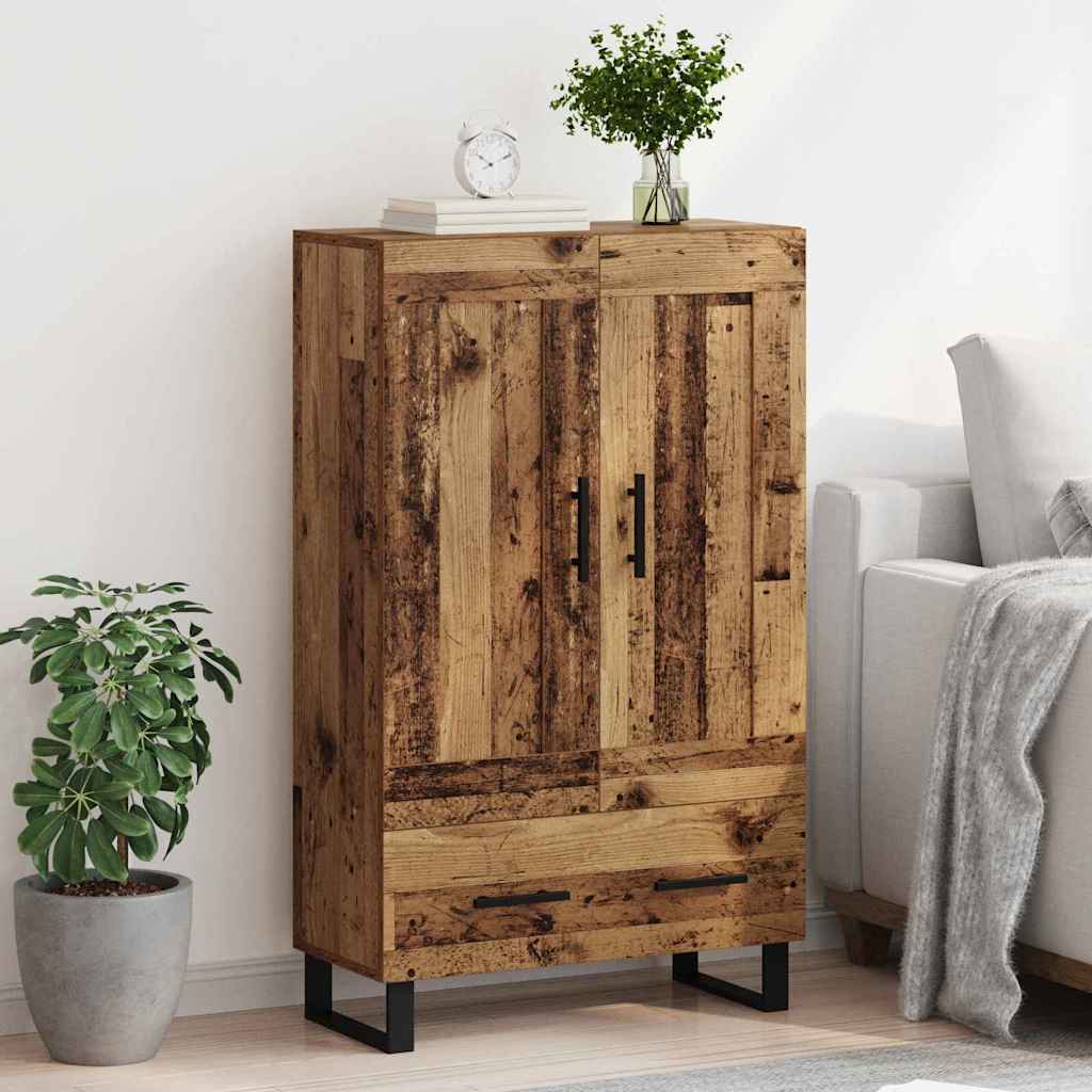 Highboard met lade Oud Hout 69,5 x 31 x 115 cm Bewerkt hout is nu te koop bij PeponiXL, paradijselijk wonen!