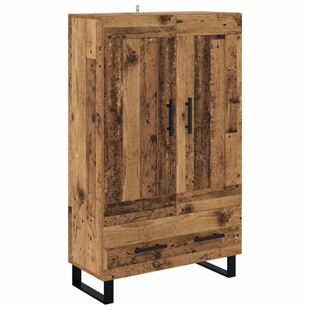 Highboard met lade Oud Hout 69,5 x 31 x 115 cm Bewerkt hout is nu te koop bij PeponiXL, paradijselijk wonen!