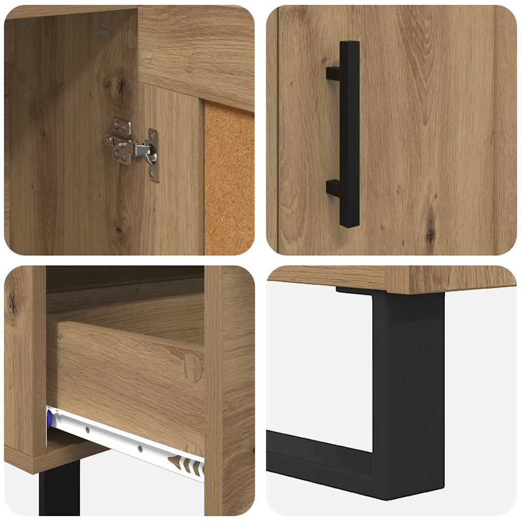 Highboard Artisan Eiken 69,5 x 31 x 115 cm Bewerkt hout is nu te koop bij PeponiXL, paradijselijk wonen!