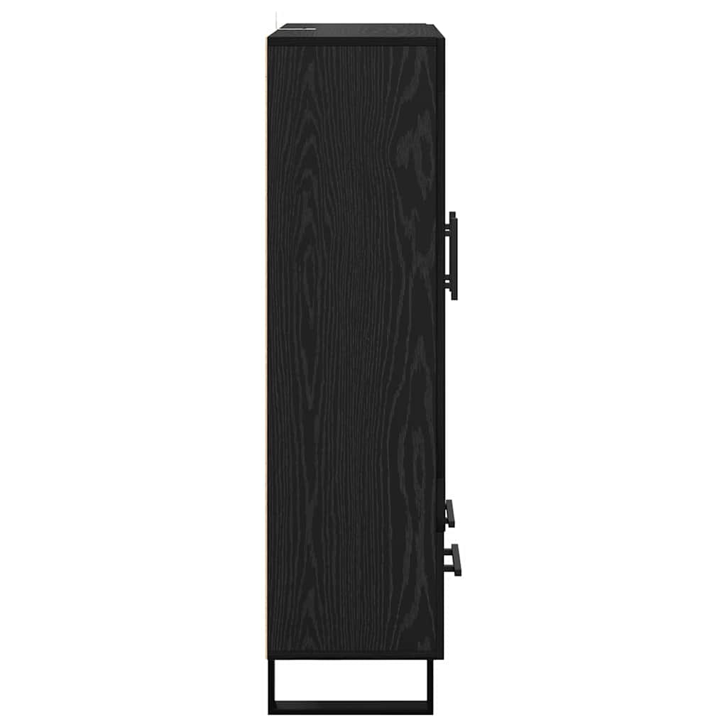 Highboard met lade Zwart Eiken 69,5 x 31 x 115 cm Bewerkt hout is nu te koop bij PeponiXL, paradijselijk wonen!