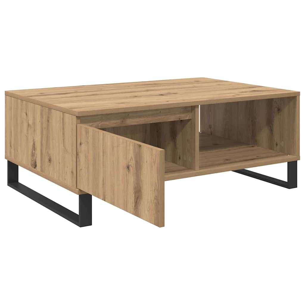 Salontafel Artisan Eiken 90 x 60 x 35 cm Bewerkt hout is nu te koop bij PeponiXL, paradijselijk wonen!