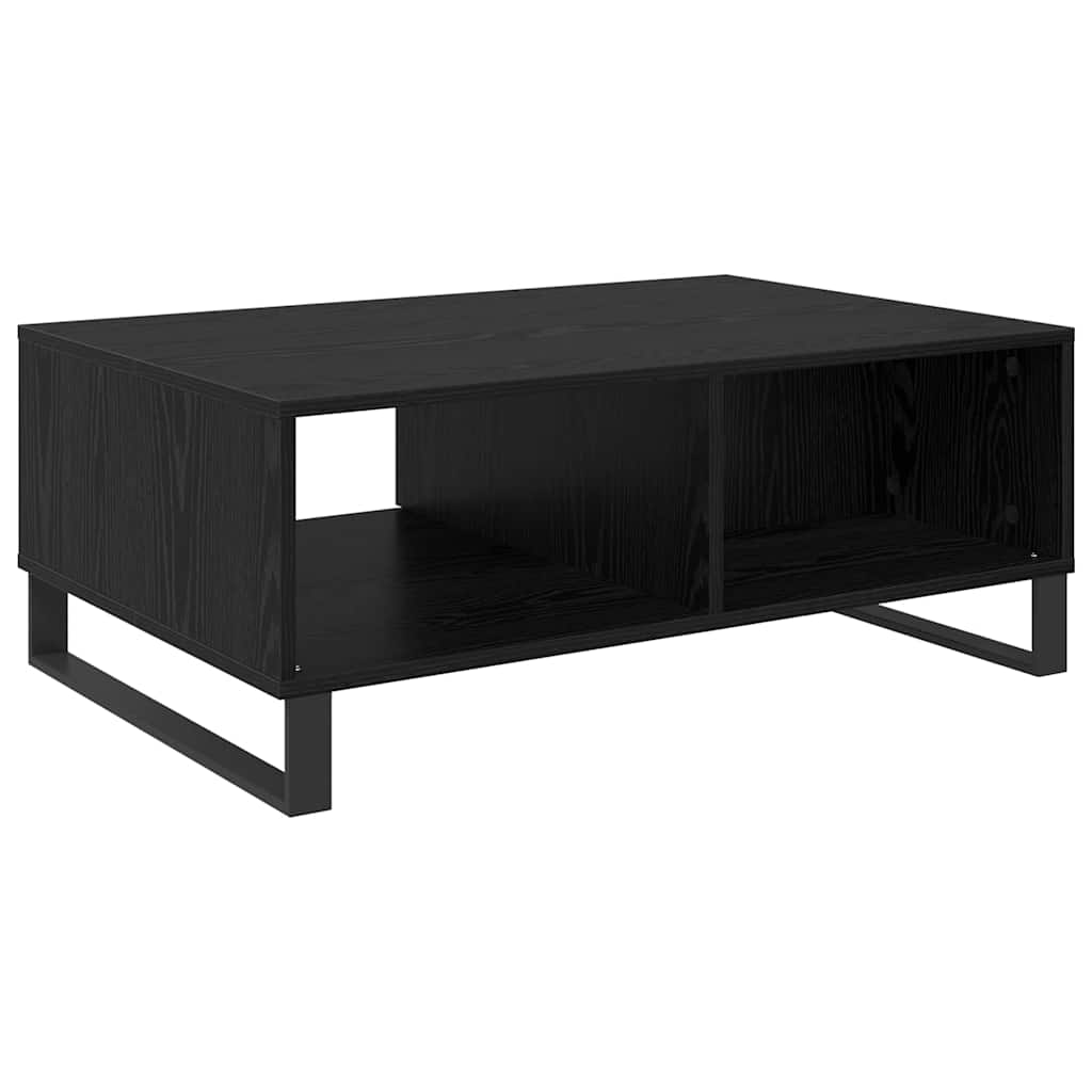 Salontafel Zwart Eiken 90 x 60 x 35 cm Bewerkt hout is nu te koop bij PeponiXL, paradijselijk wonen!
