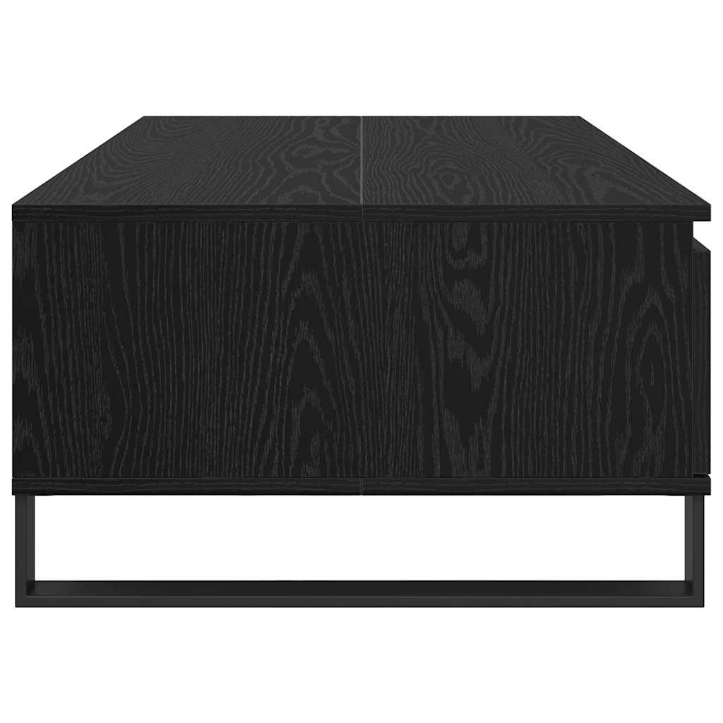 Salontafel Zwart Eiken 90 x 60 x 35 cm Bewerkt hout is nu te koop bij PeponiXL, paradijselijk wonen!