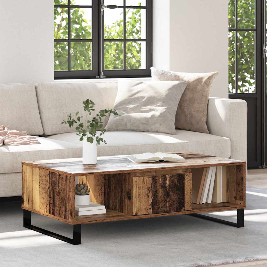Salontafel Oudhout 104 x 60 x 35 cm Bewerkt hout is nu te koop bij PeponiXL, paradijselijk wonen!