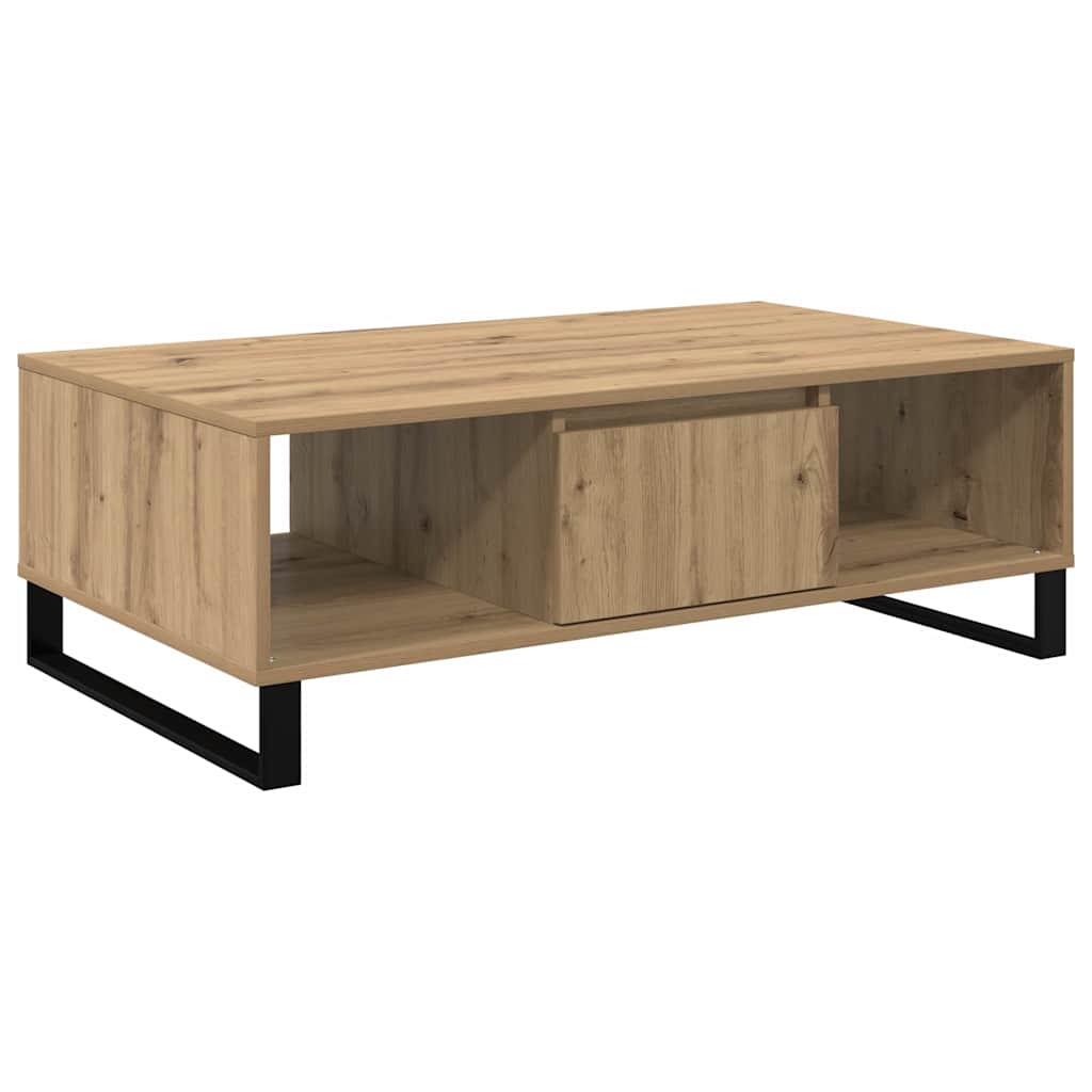 Salontafel Artisan Eiken 104 x 60 x 35 cm Bewerkt hout is nu te koop bij PeponiXL, paradijselijk wonen!