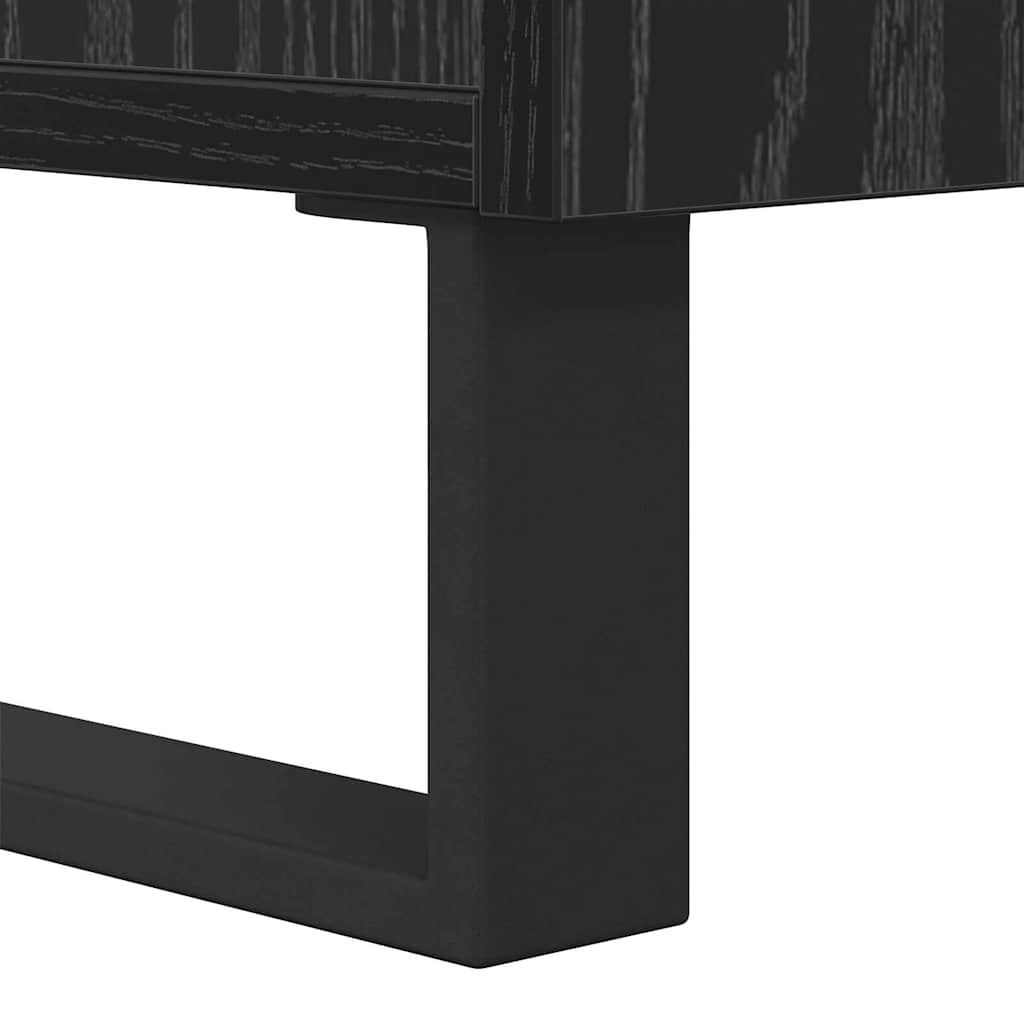 Salontafel Zwart Eiken 104 x 60 x 35 cm Bewerkt hout is nu te koop bij PeponiXL, paradijselijk wonen!