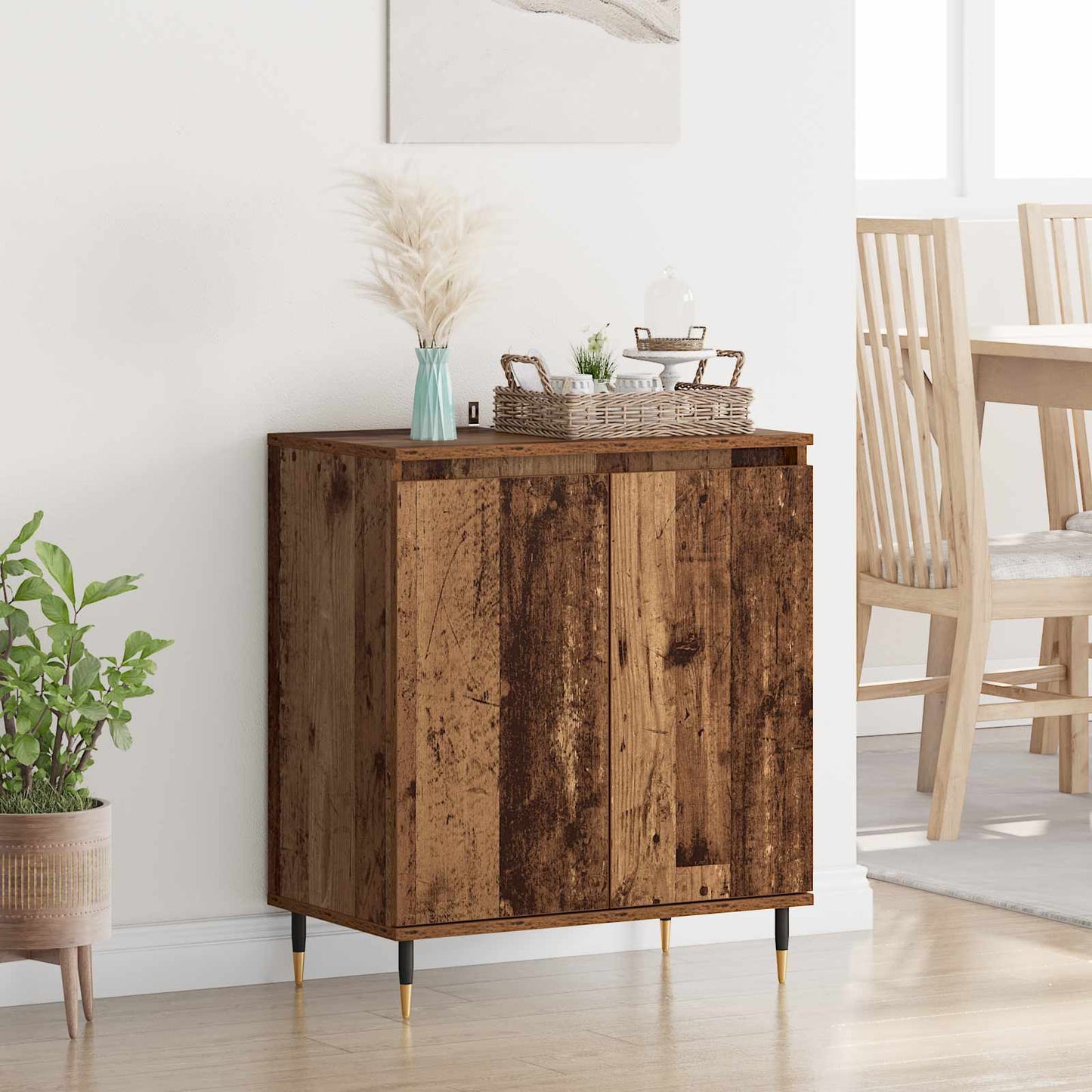 Dressoir Oud Hout 60 x 35 x 70 cm Bewerkt hout is nu te koop bij PeponiXL, paradijselijk wonen!