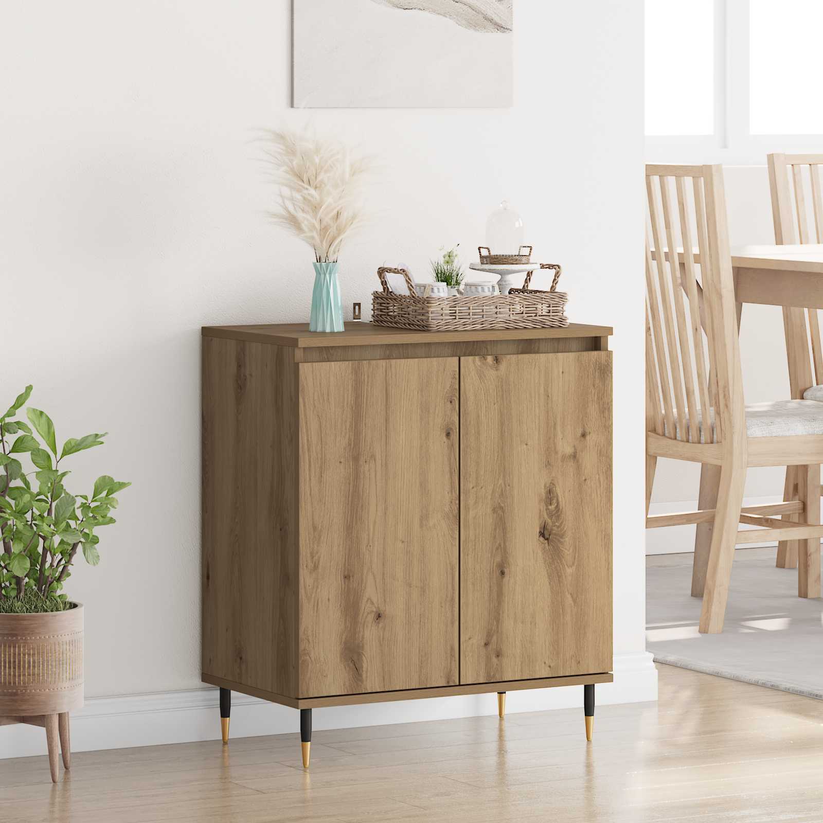 Dressoir Artisan Eiken 60 x 35 x 70 cm Bewerkt hout is nu te koop bij PeponiXL, paradijselijk wonen!