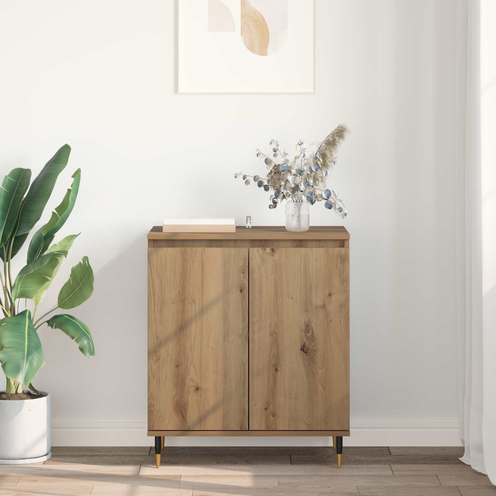 Dressoir Artisan Eiken 60 x 35 x 70 cm Bewerkt hout is nu te koop bij PeponiXL, paradijselijk wonen!