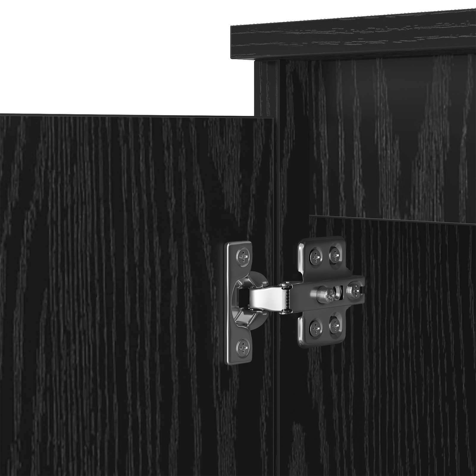 Dressoir Zwart Eiken 60 x 35 x 70 cm Bewerkt hout is nu te koop bij PeponiXL, paradijselijk wonen!