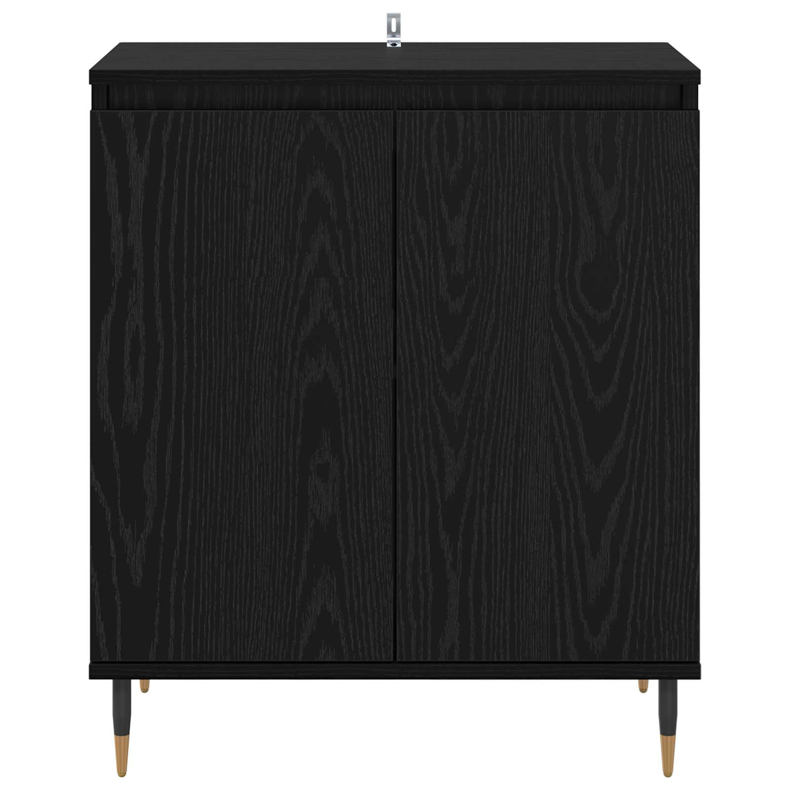Dressoir Zwart Eiken 60 x 35 x 70 cm Bewerkt hout is nu te koop bij PeponiXL, paradijselijk wonen!