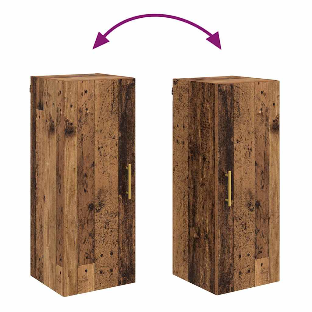 Wandkast Oud Hout 34,5 x 34 x 90 cm Bewerkt hout is nu te koop bij PeponiXL, paradijselijk wonen!