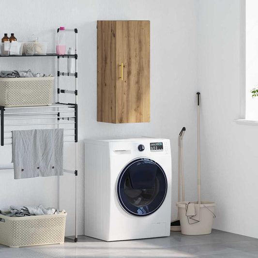 Wandkast Artisan Eiken 34,5 x 34 x 90 cm Bewerkt hout is nu te koop bij PeponiXL, paradijselijk wonen!