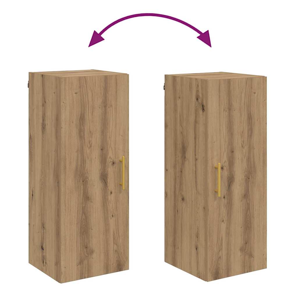 Wandkast Artisan Eiken 34,5 x 34 x 90 cm Bewerkt hout is nu te koop bij PeponiXL, paradijselijk wonen!