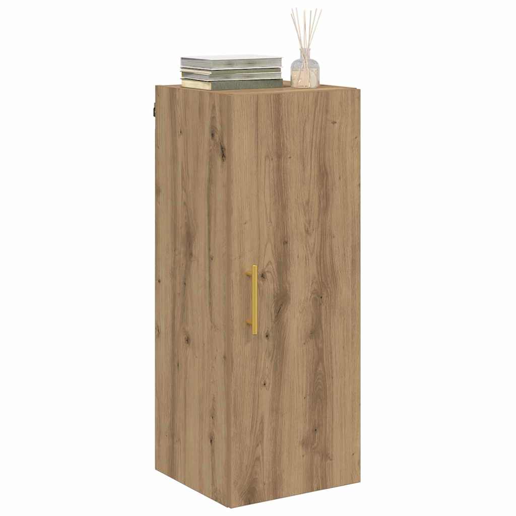 Wandkast Artisan Eiken 34,5 x 34 x 90 cm Bewerkt hout is nu te koop bij PeponiXL, paradijselijk wonen!