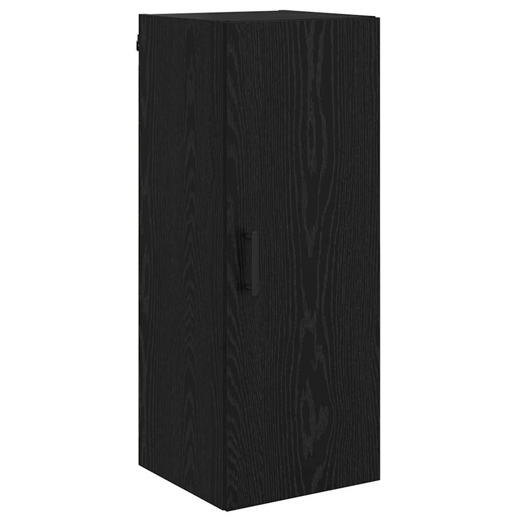 Wandkast Zwart Eiken 34,5 x 34 x 90 cm Bewerkt hout is nu te koop bij PeponiXL, paradijselijk wonen!