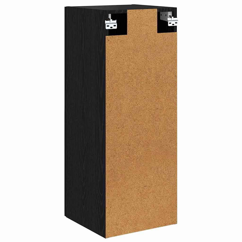 Wandkast Zwart Eiken 34,5 x 34 x 90 cm Bewerkt hout is nu te koop bij PeponiXL, paradijselijk wonen!